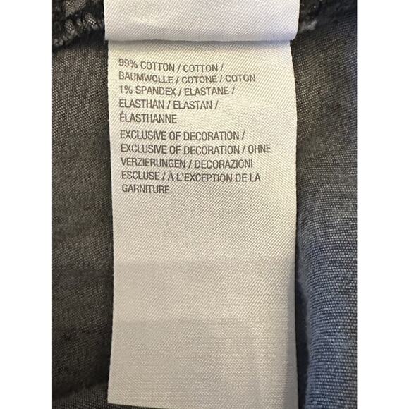 Quacker Factory Denim Roll Tab Sleeve Embroidered Candy Cane Shirt Shacket 2X - Picture 11 of 12